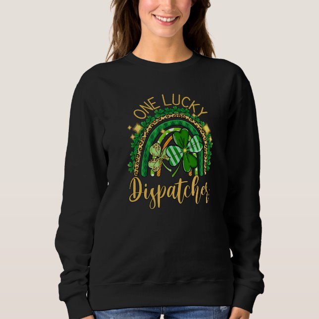 911 Dispatcher  Thin Gold Line St Patricks Day T Shirt (Framsida)