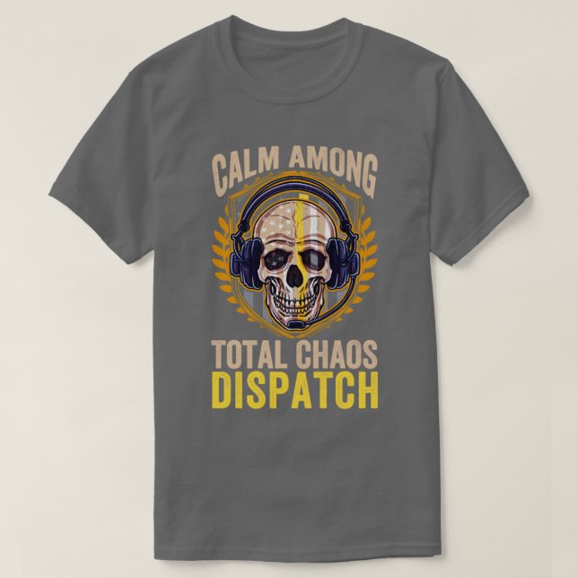 911 Dispatcher Thin Guld Line Akut Dispatcher T Shirt (Design framsida)