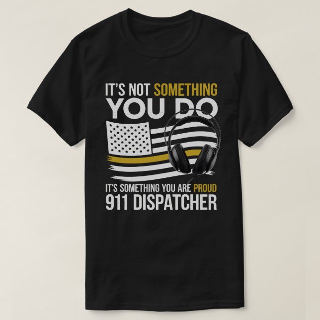 911 Dispatcher - USA flagga Proud T Shirt (Design framsida)