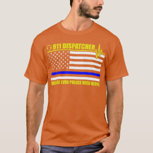 911 Dispatcher Week American Flagga Thin Blue and T Shirt