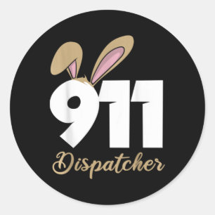 911-dispatchers påsk-pullovertröja  runt klistermärke