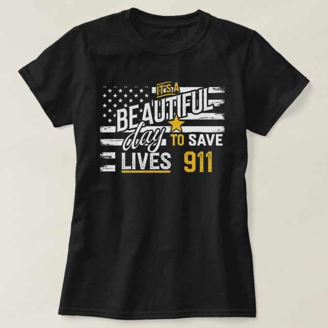 911 Försändare - En vacker dag för Spara T Shirt (Design framsida)