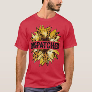911 Försändare Gult Solroleopard Skriv ut Ems T Shirt