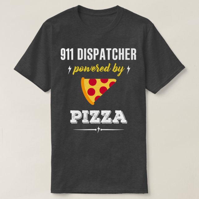 911 Försändare med Pizza T Shirt (Design framsida)