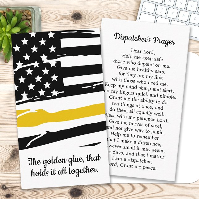 911 Försändare Prayer Thin Guld Line Visitkort (Skapare uppladdad)
