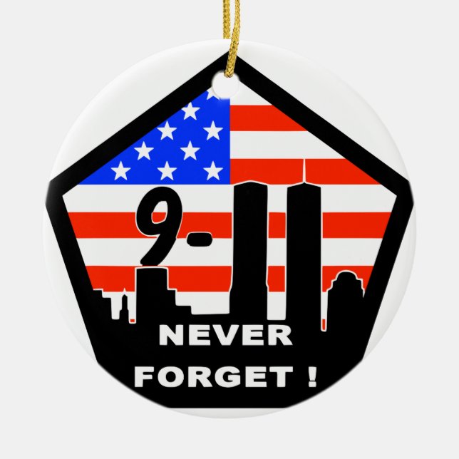 911 Glöm aldrig Julgransprydnad Keramik (Framsidan)