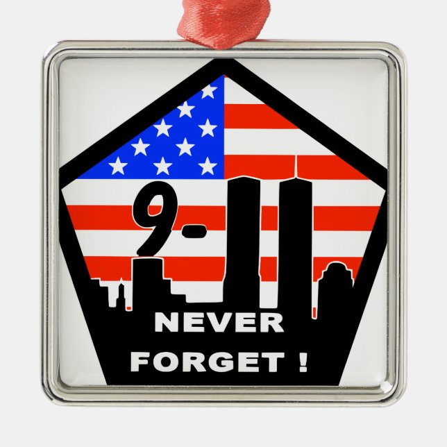 911 Glöm aldrig Julgransprydnad Metall (Framsidan)