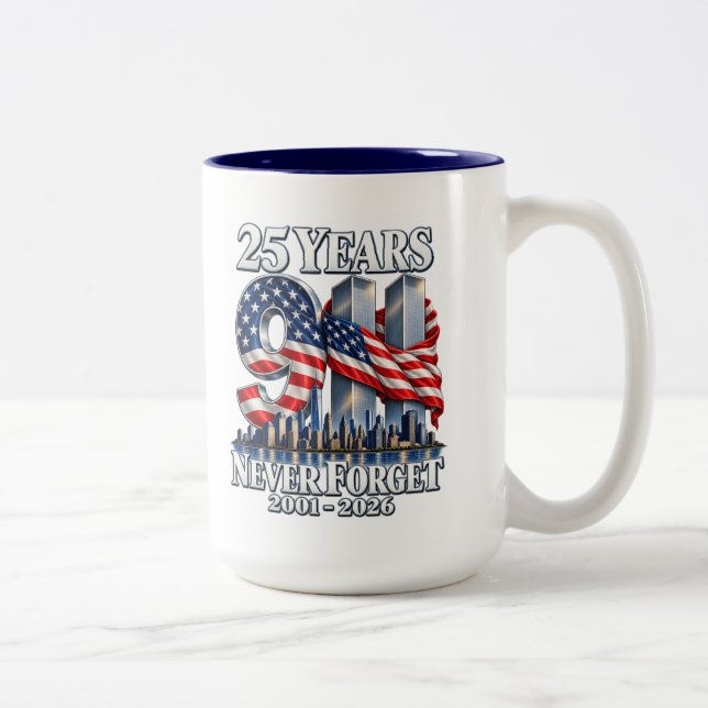 911 Glöm Aldrig Kaffe Mugg (Höger)