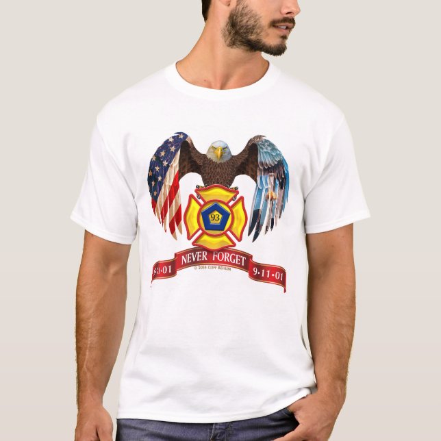 911 glöm aldrig T-skjortan Tee Shirt (Framsida)