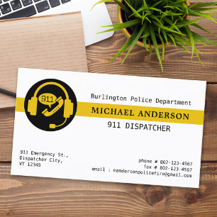 911 Logotyp för Dispatcher Anpassningsbar Modern T Visitkort