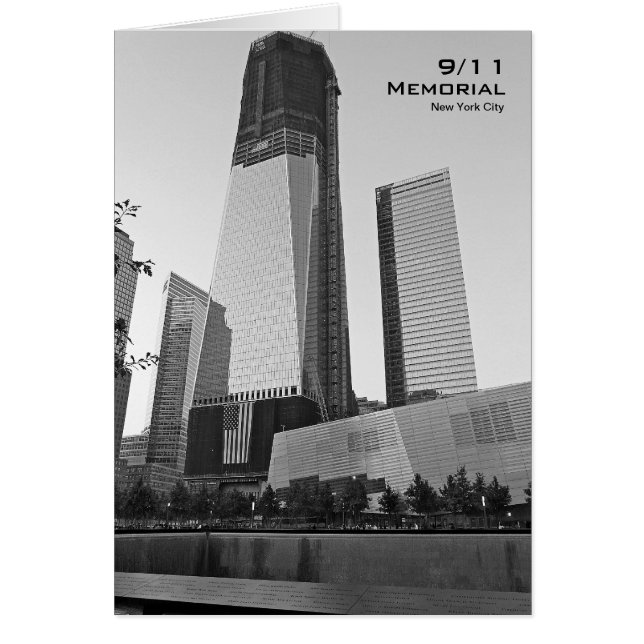 911 minnes- NYC förbigår kortet BW8 Hälsningskort (Framsidan)