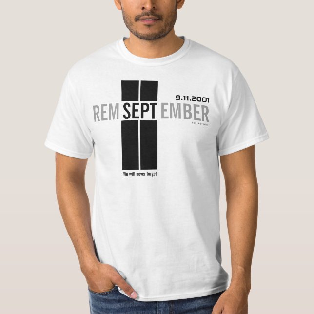 911 minns den September 11 T-tröja T Shirt (Framsida)