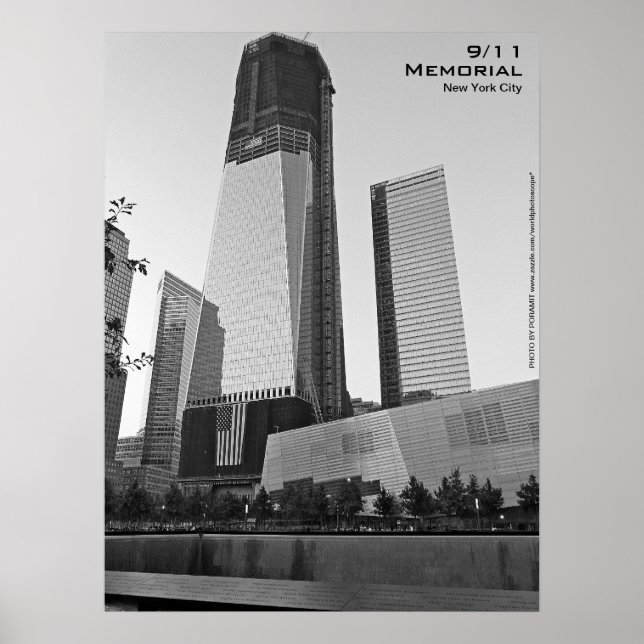 911 NYC-minnen Poster 18 x 24 BW8 (Framsidan)
