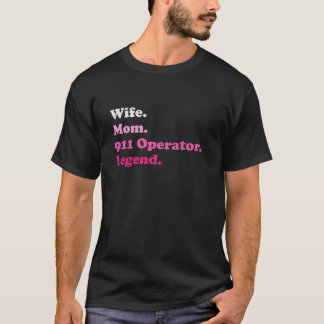 911 Operatör eller Akut Dispatcher Mamma Wife Moth T Shirt