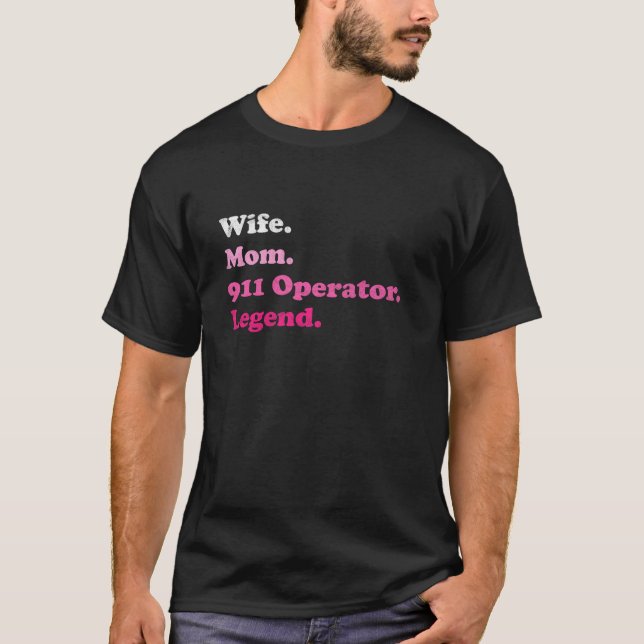 911 Operatör eller Akut Dispatcher Mamma Wife Moth T Shirt (Framsida)