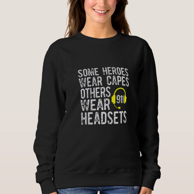 911 Operatör Heroes Bära Headset Dispatcher T Shirt (Framsida)