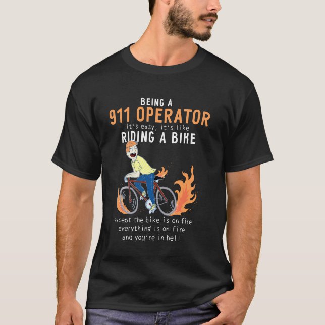 911 Operatör som Riding Bike Cyclist Lundny Long S T Shirt (Framsida)