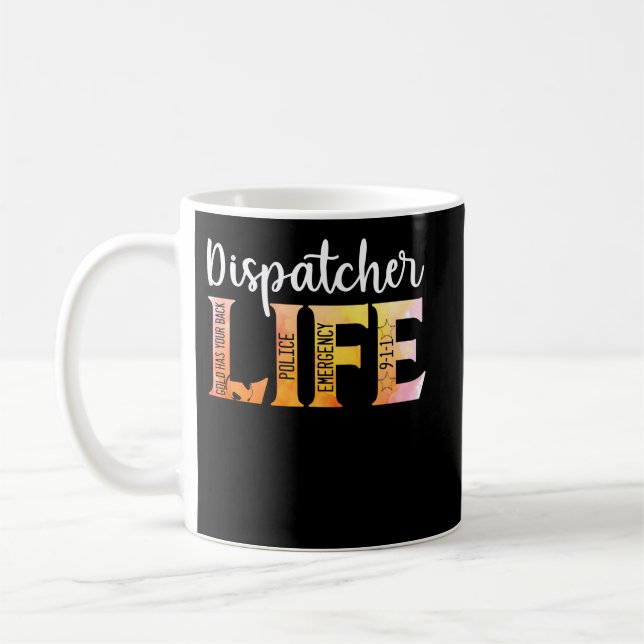 911 Police Emergency Dispatcher Life Gold Kaffemugg (Vänster)