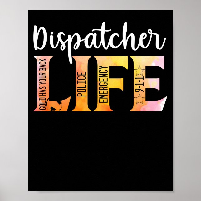 911 Polisens Akut Dispatcher Life Guld Poster (Framsidan)