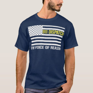 911 Sändning av Thin Guld Line Dispatcher Shirt T