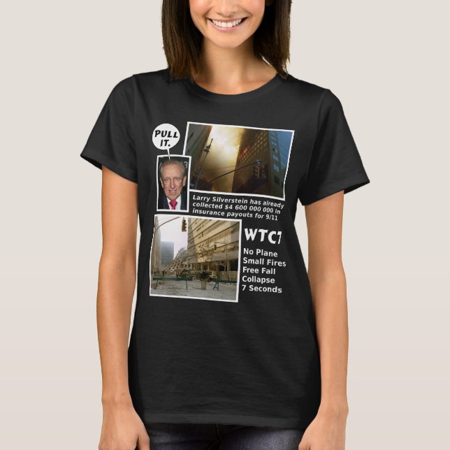 911 Sankt WTC7 Dra i mörken Tshirt Tee (Framsida)