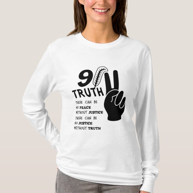 911 Sanning: ingen fred utan rättvisa Tee Shirt (Framsida)