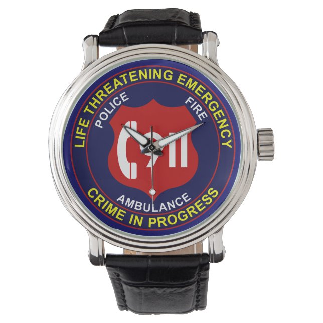911 Se polisbrandambulans Armbandsur (Framsida)
