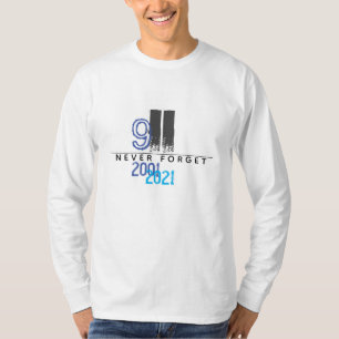 911 WTC Blue Glöm aldrig 20-årsdagen T Shirt
