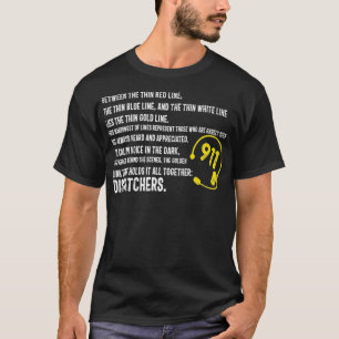 913 Försändare av tunn Guld-linje mellan röd bl T Shirt