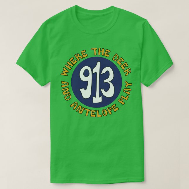 913 Områdeskod, hem i området T Shirt (Design framsida)