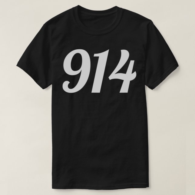 914 Områdeskod för Westchester County New York NY  T Shirt (Design framsida)