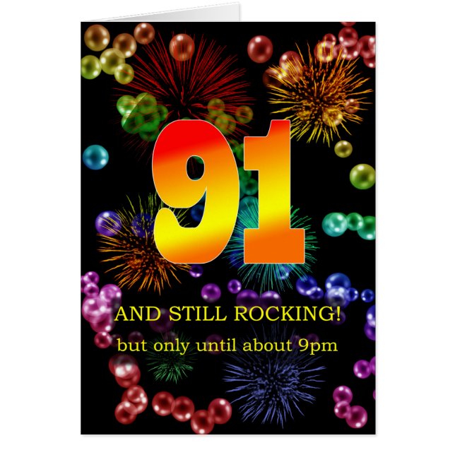 91:a födelsedag ännu i rakning hälsningskort (Framsidan)