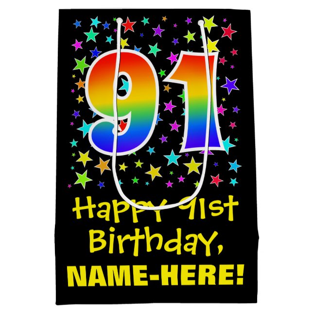 91:a födelsedag: Färga stjärnor Mönster och regnbå (Baksidan)
