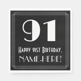 91:a födelsedagen ~ Art Deco Inspired Titta "91", Pappersservett