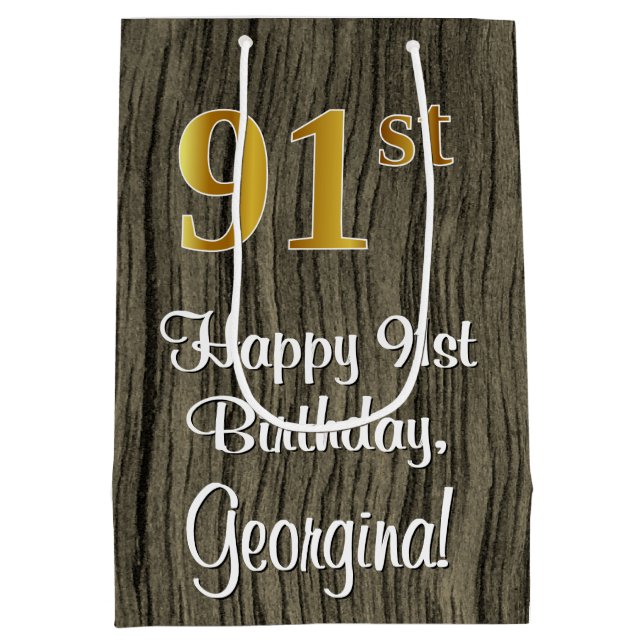 91:a födelsedagen: Elegant Faux Guld look #, Faux  (Baksidan)