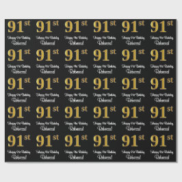 91:a födelsedagen: Elegant Luxurious Faux Guld Tit Presentpapper