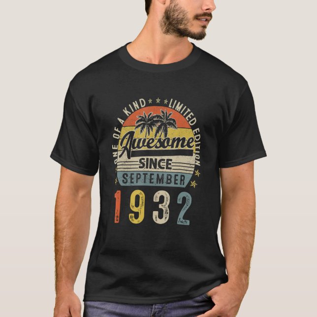 91:a födelsedagen Fantastisk sedan september 1932  T Shirt (Framsida)