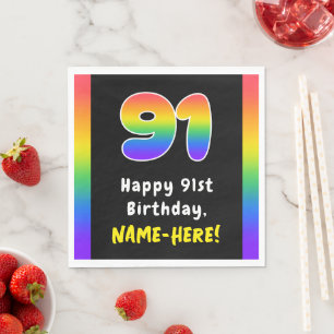 91:a födelsedagen: Rainbow Spectrum nr 91, anpassa Pappersservett
