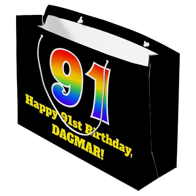 91:a födelsedagen ~ Roligt, färglös, Vibrant, Regn (Baksidan Vinklad)
