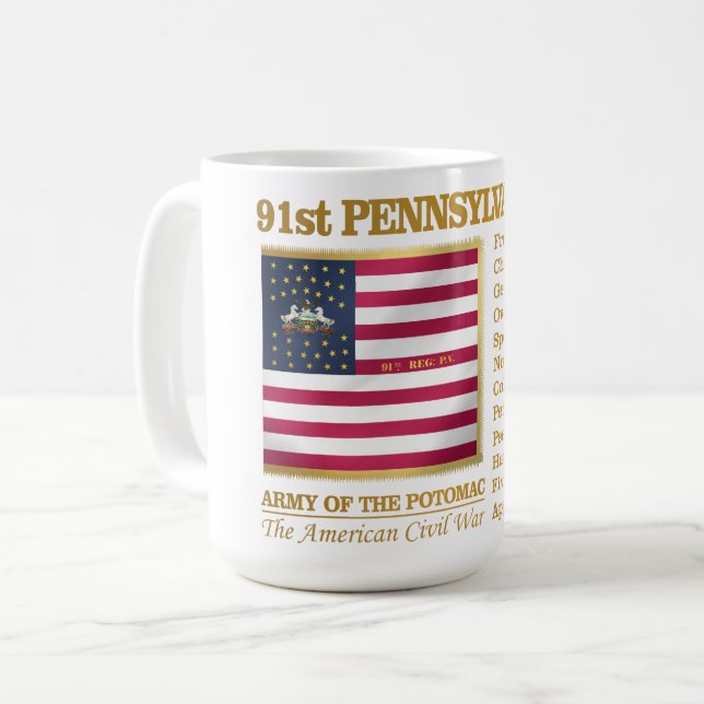 91:a Pennsylvania Volunteer Infantry (BH) Kaffemugg (Framsida vänster)