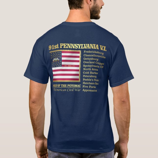 91:a Pennsylvania Volunteer Infantry (BH) T Shirt (Baksida)