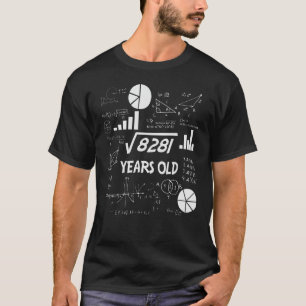 91-åriga Bday Math Teacher 91:a födelsedagsgåva T Shirt