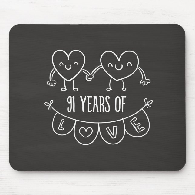 91-årsjubiléet Gift Chalk Hearts Musmatta (Framsidan)