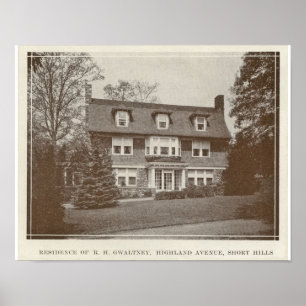 91 Highland Avenue Kort Backe 1925 Poster