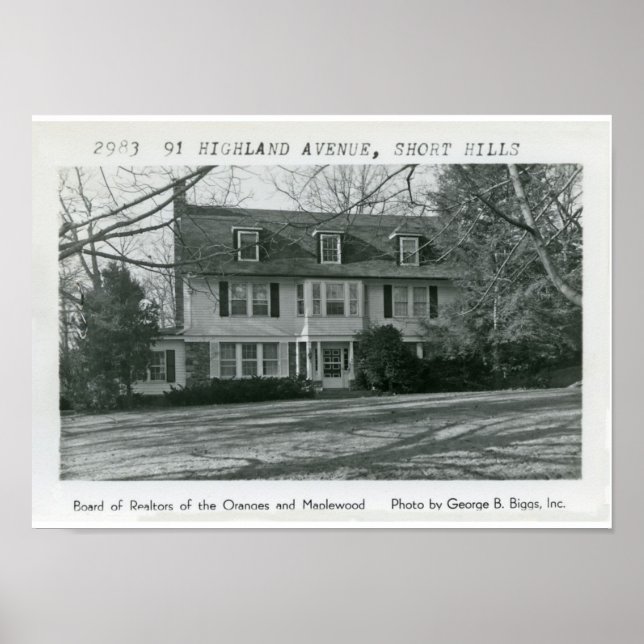91 Highland Avenue Kort Backe NJ Poster (Framsidan)