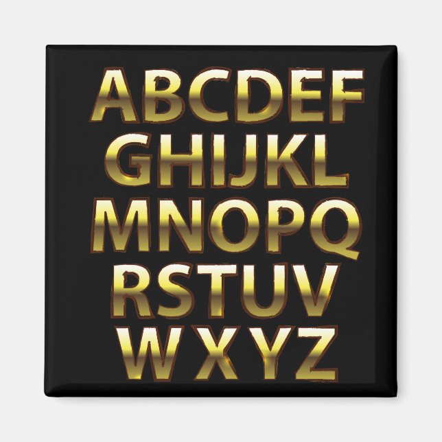 9204Guld-alfabet Magnet (Framsidan)