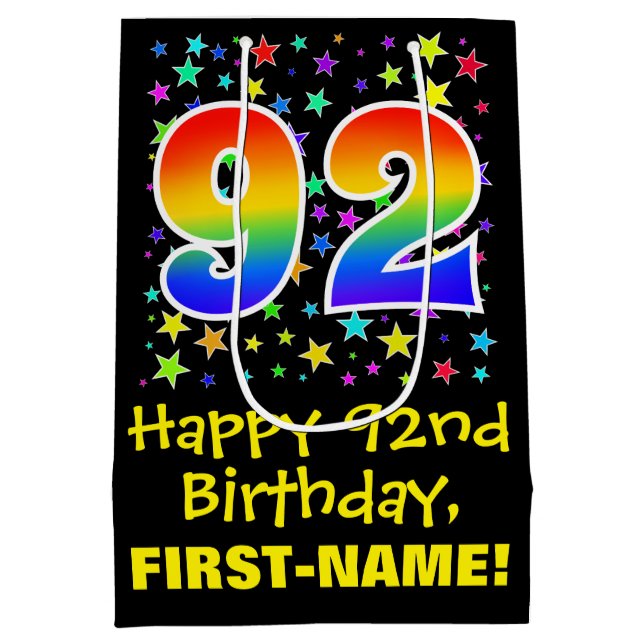 92:a födelsedag: Färga stjärnor Mönster och regnbå (Baksidan)