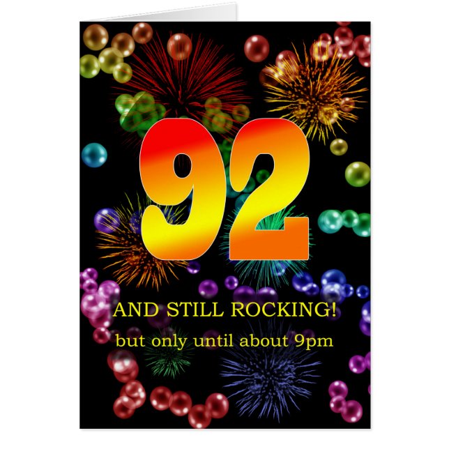 92:a födelsedag fortfarande hälsningskort (Framsidan)
