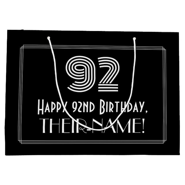 92:a födelsedagen - Art Deco Inspired Titta "92" o (Baksidan)