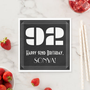 92:a födelsedagen: Art Deco Inspired Titta "92" + Pappersservett